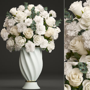 bouquet white flowers model