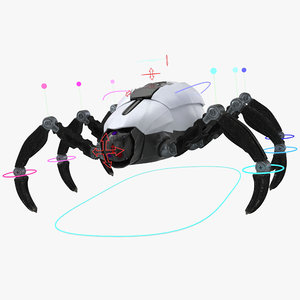 3D model sci-fi spider rigged