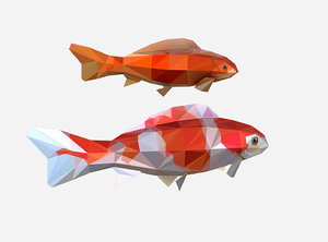 3D art flock fish animation model