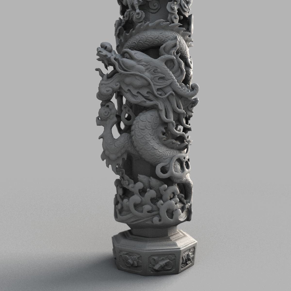 3D dragon column - TurboSquid 1290803