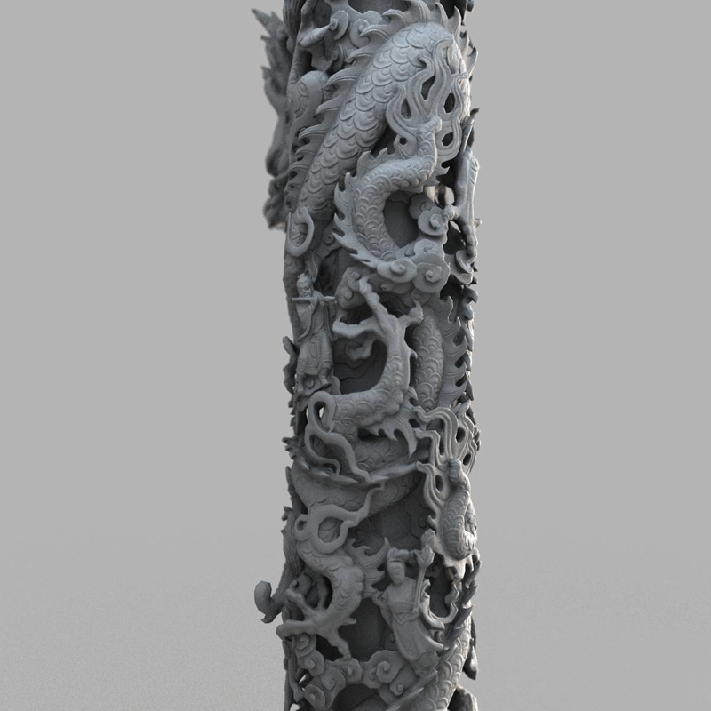 3D dragon column - TurboSquid 1290803