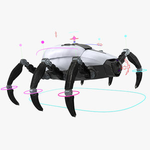 3D model sci-fi spider animation