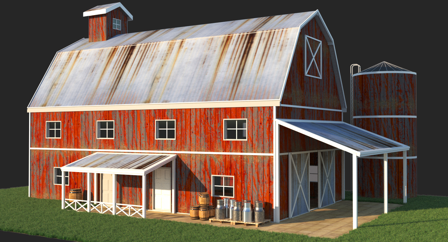 Old Red Barn 3d Turbosquid 1290846