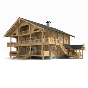 3D log house 394 0