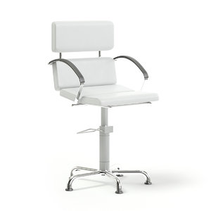 white leather salon chair 3D model