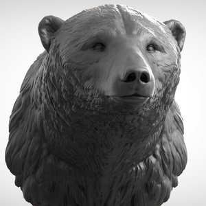 3D polar bear head