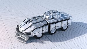 sci-fi armoured fighting vehicle 3D