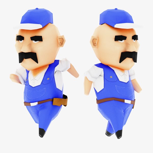low poly cartoon character 3d model