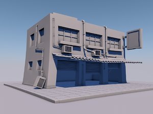 3D building gaming background model