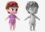 3D cartoon family rigged character