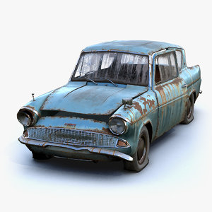 3D low-poly rusty anglia