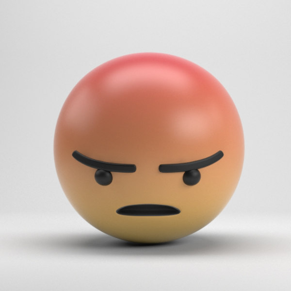 facebook angry 3D model