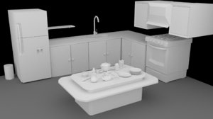 3D kitchen sink model