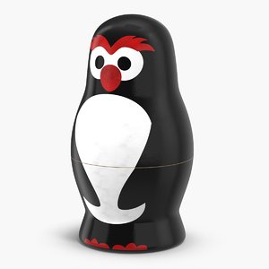matryoshka penguin doll 3D model