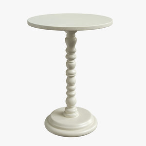 3D court white accent table model