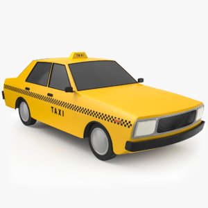 3D cartoon taxi cab car model