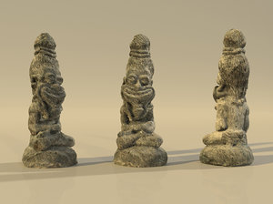 3D statue idol sadhu model