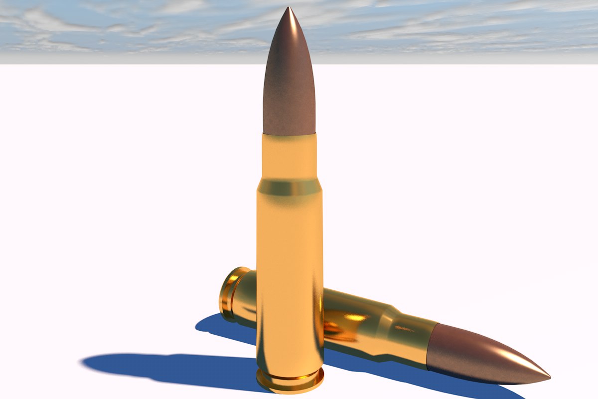 12 caliber bullet 3d model
