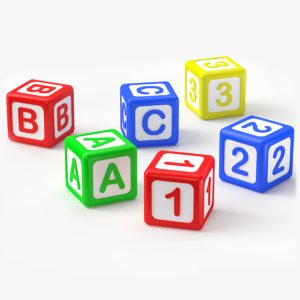 alphabet blocks b c 3D model