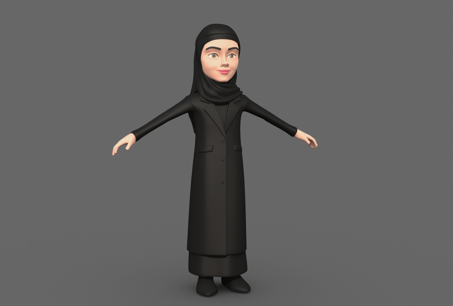 阿拉伯年轻女子索具3d模型