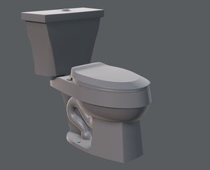 3D flush toilet model
