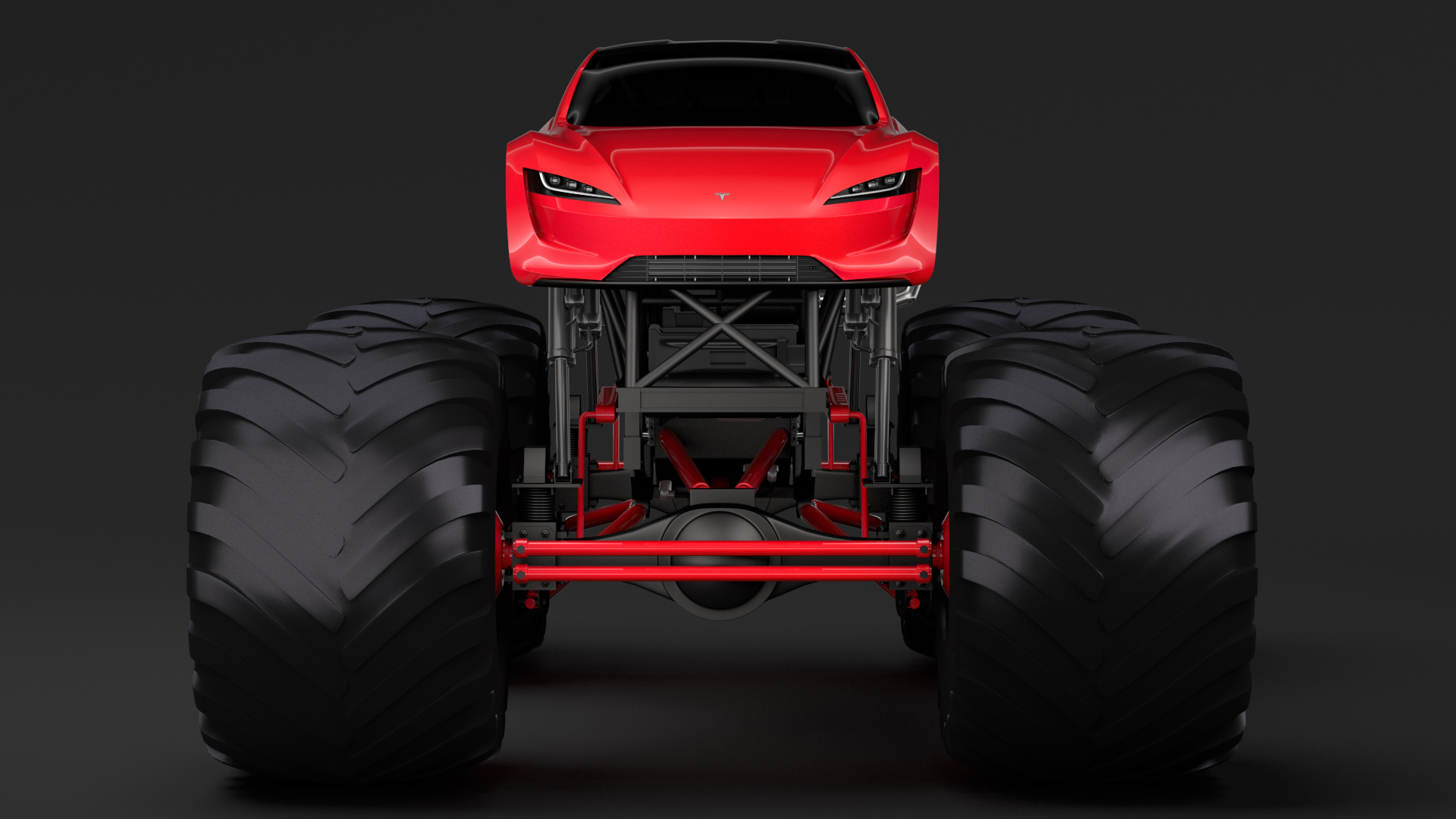 3D monster truck tesla roadster model - TurboSquid 1293083