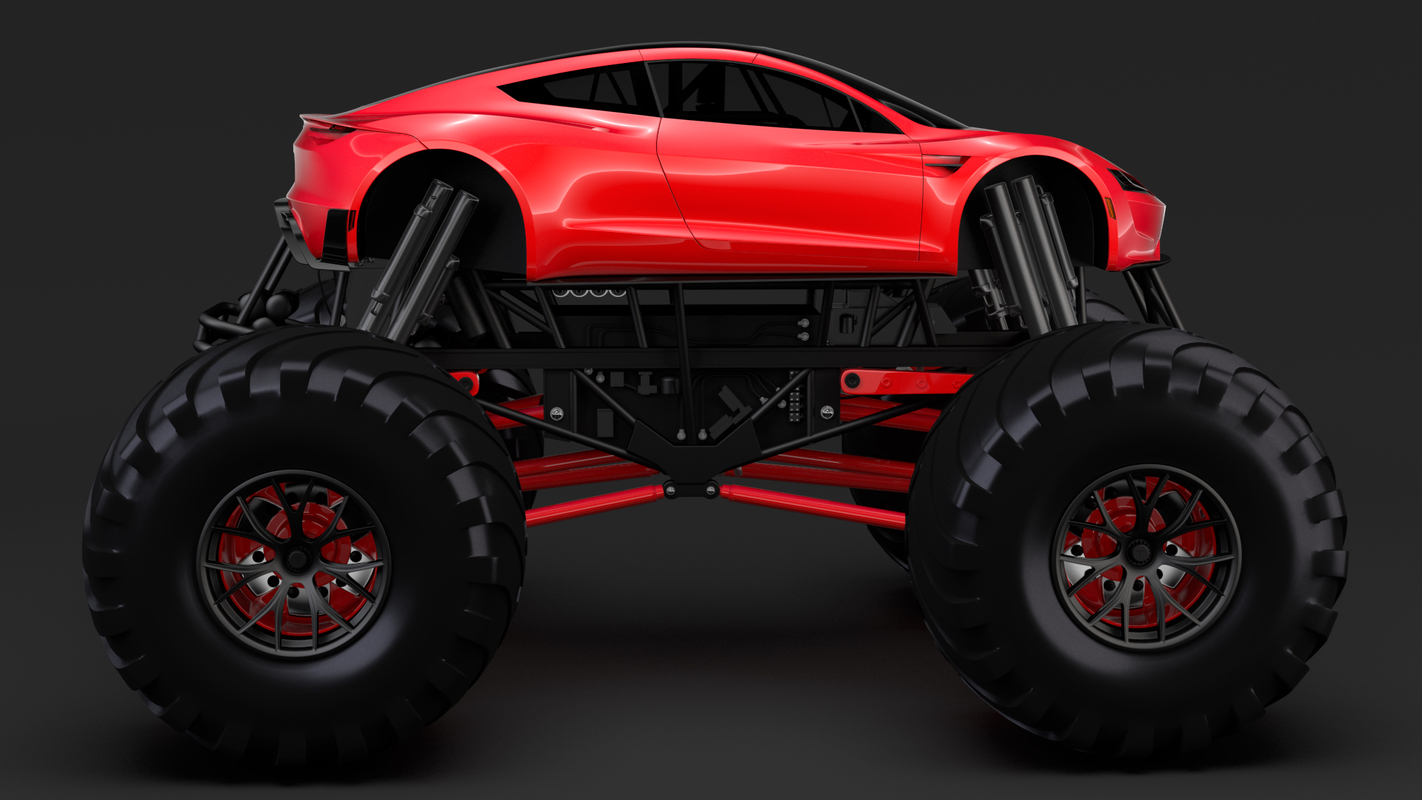 3D monster truck tesla roadster model - TurboSquid 1293083