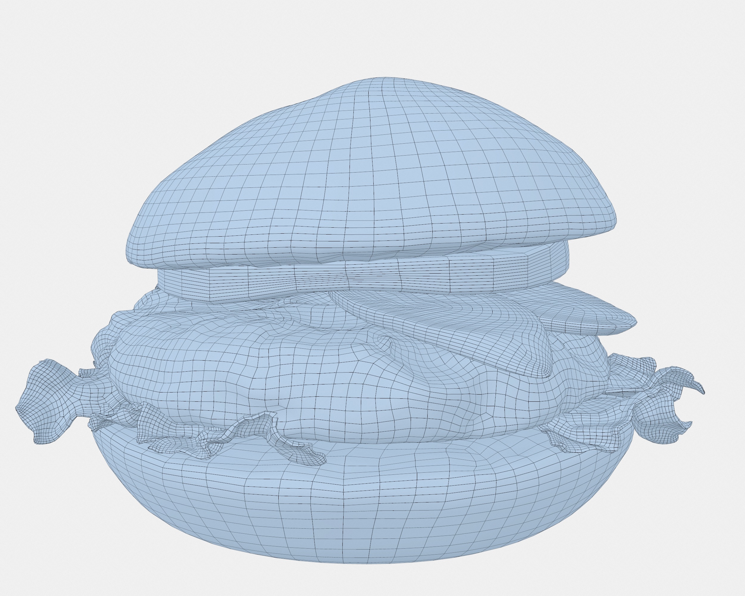 与蔬菜的鸡汉堡3d模型 - turbosquid 1293169