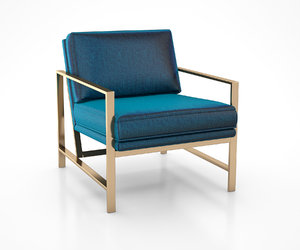 metal frame upholstered chair 3D model