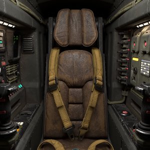 3D science fiction cockpit