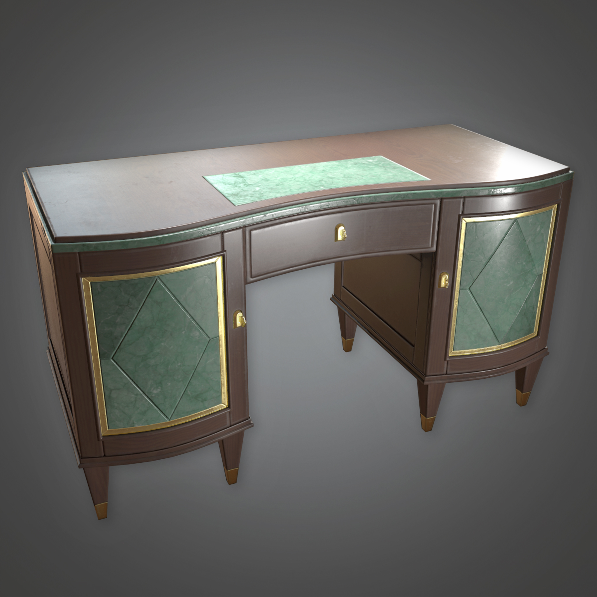 Desk 04 Art Deco Pbr Spiel Bereit 3d Modell Turbosquid 1293872