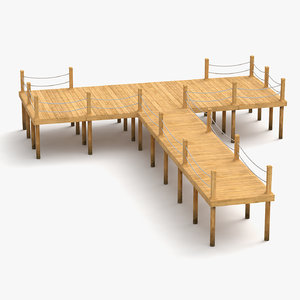 wooden pier wood 3D model