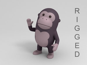 rigged gorilla cartoon 3D