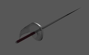 3D model elegant fencing sword