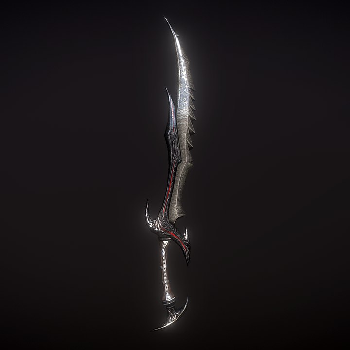 3D Model Skyrim Daedric Sword TurboSquid 1294179    D 