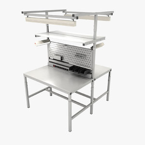 3D model dual adjustable working table