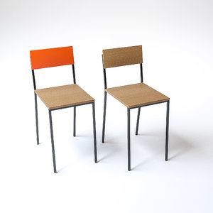 burger king style chairs 3D model
