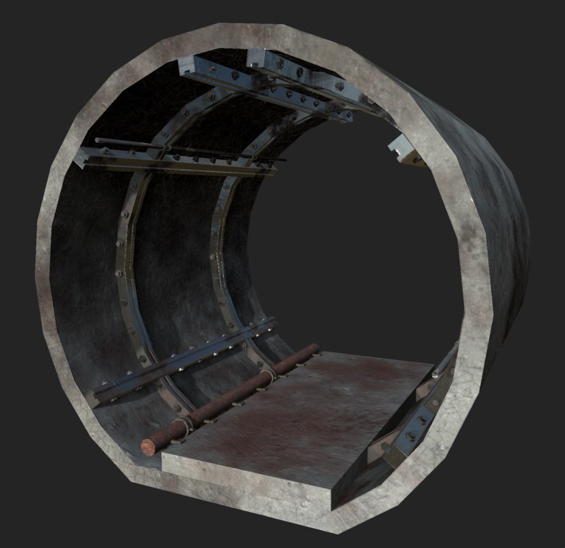 Underground tunnel  segment 3D  TurboSquid 1294504