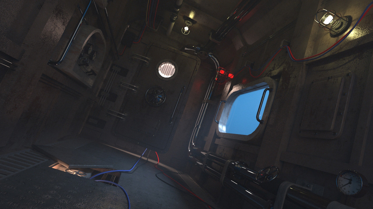 3D corridor ship submarine model TurboSquid 1294635