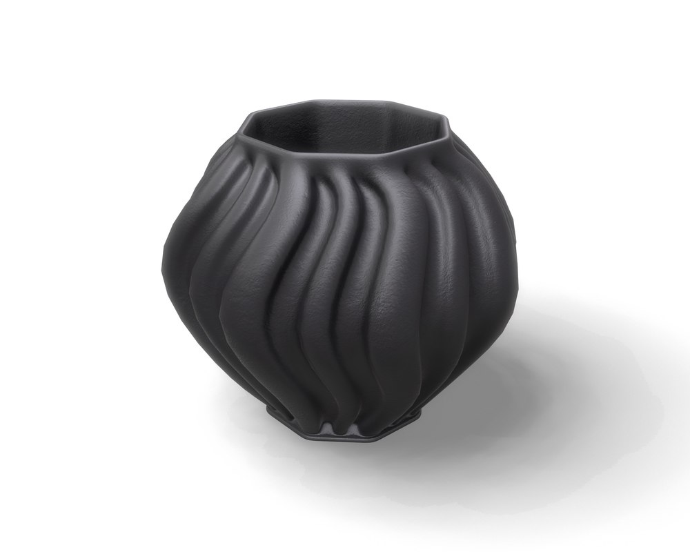 Black modern decor vase model TurboSquid 1294662