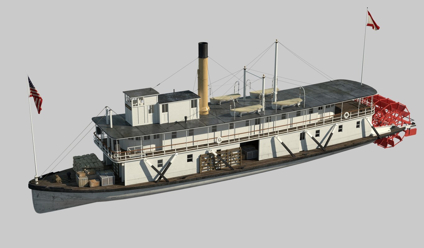 Steamboat stern wheeler 3D model TurboSquid 1295057