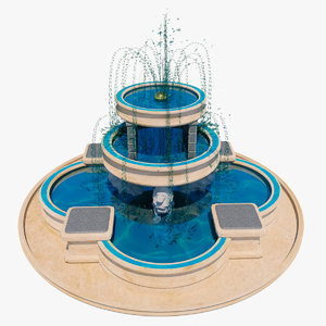 3D realistic lionsgate fountain