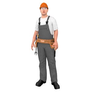 rigged worker model