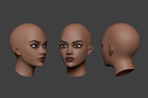 3D woman head 5 model
