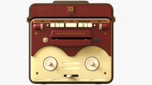 3D vintage tape recorder model