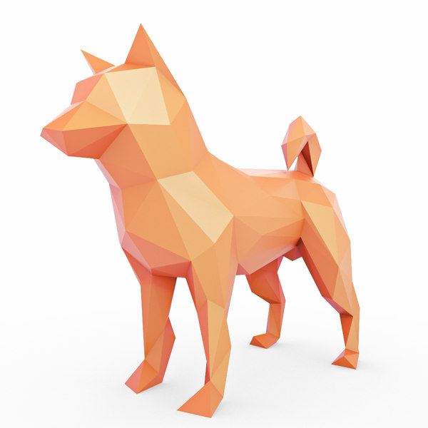 柴犬ローポリ3dモデル Turbosquid