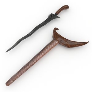 3D model keris traditional javanese sword