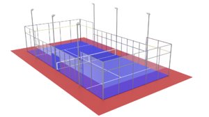 3D model paddle tennis court