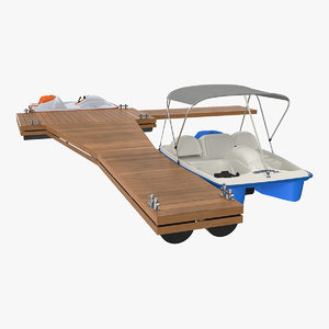 3D pontoon wharf pedal boats