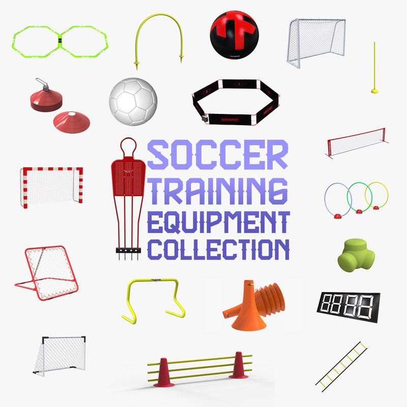 3D soccer training equipments football goal TurboSquid 1296486